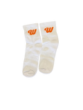 We Hate Haters Club Quarter Socks (White/Orange)