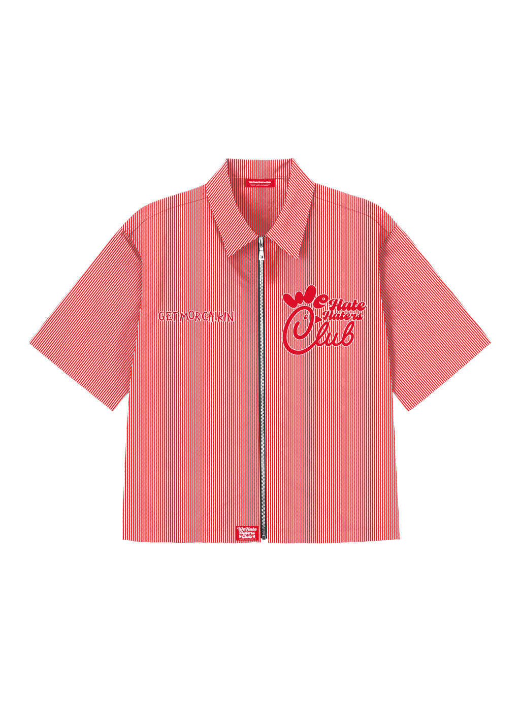 We Hate Haters Club Work Shirt (GetMorChikn White/Red)