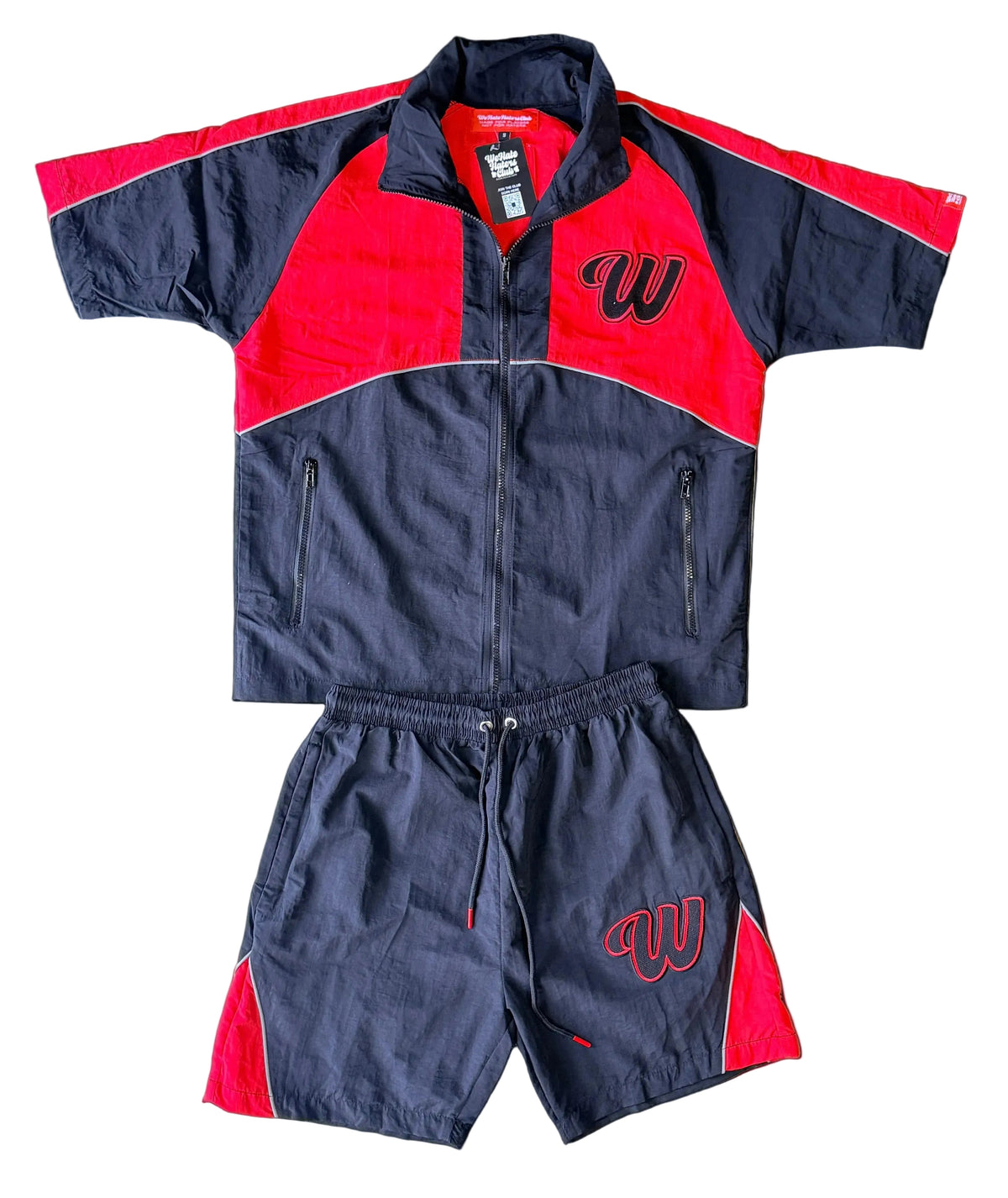 We Hate Haters Club Winners Windbreaker Shortset (Black/Red)