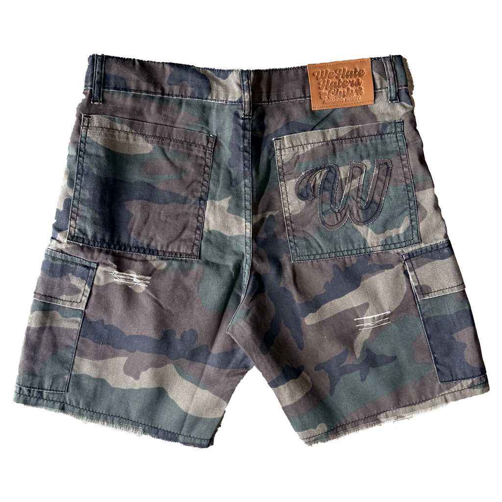 We Hate Haters Club Distressed (Camo) Shorts