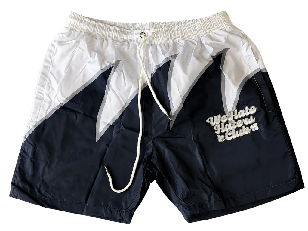We Hate Haters Club Sharktooth Shorts (White/Navy/Grey)