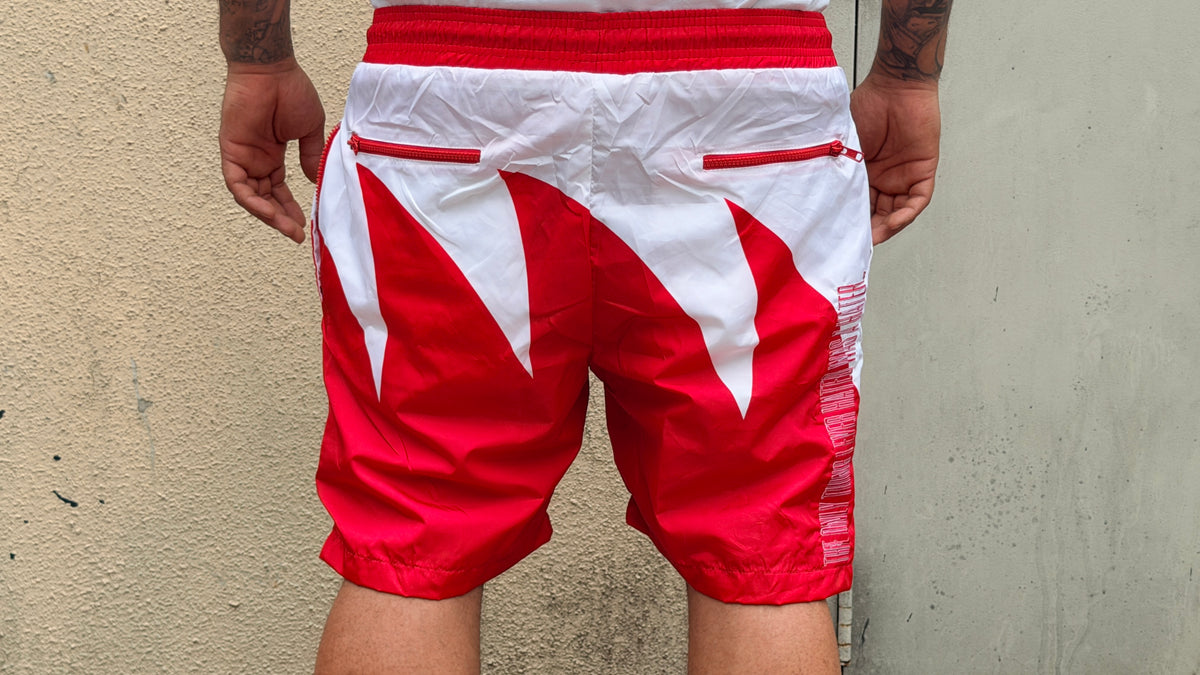 We Hate Haters Club Sharktooth Shorts (White/Red)