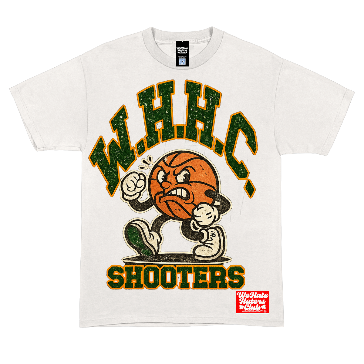 We Hate Haters Club Shooters Tee (White/Green/Orange)