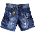 We Hate Haters Club Distressed (Washed Dark Blue) Shorts