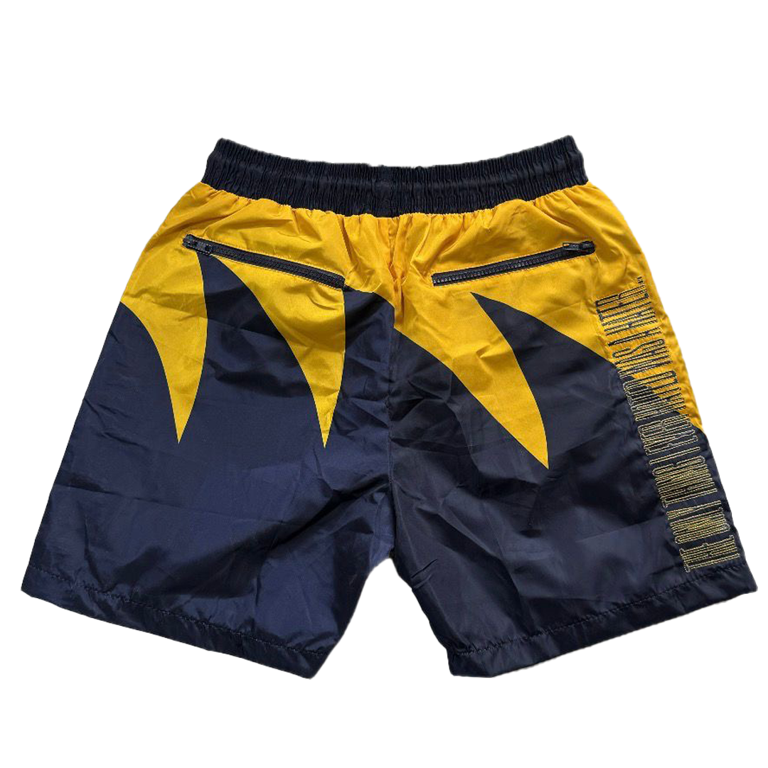 We Hate Haters Club Sharktooth Shorts (Navy Blue/ Yellow Gold)