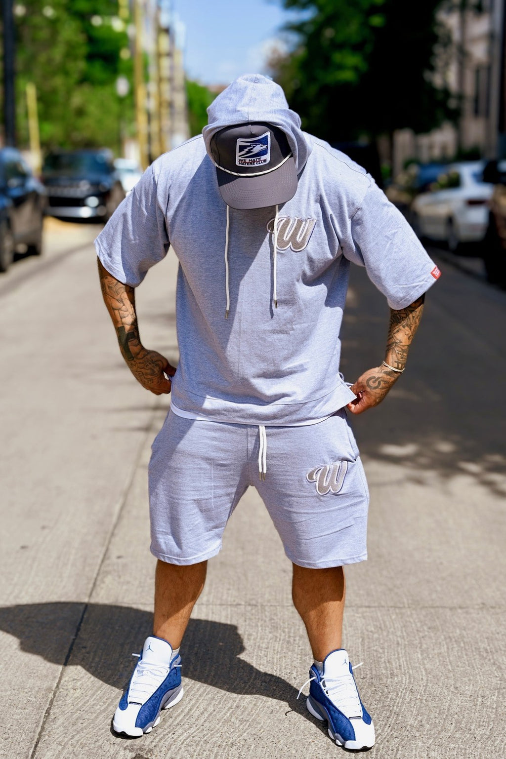 Winners Shorts (Grey and White)