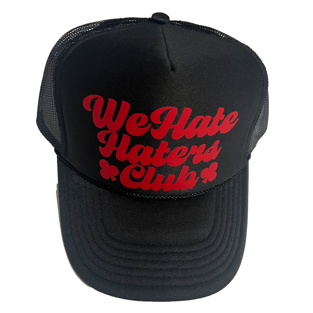 We Hate Haters Club Trucker Hat (Black/Red)